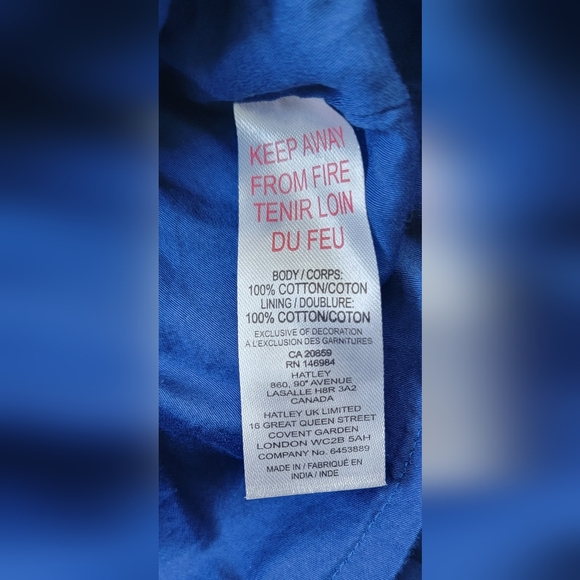 Hatley Maddie Popover Dress Women's S Blue w/Green Embroidered Floral 100% Cotto - Picture 10 of 16